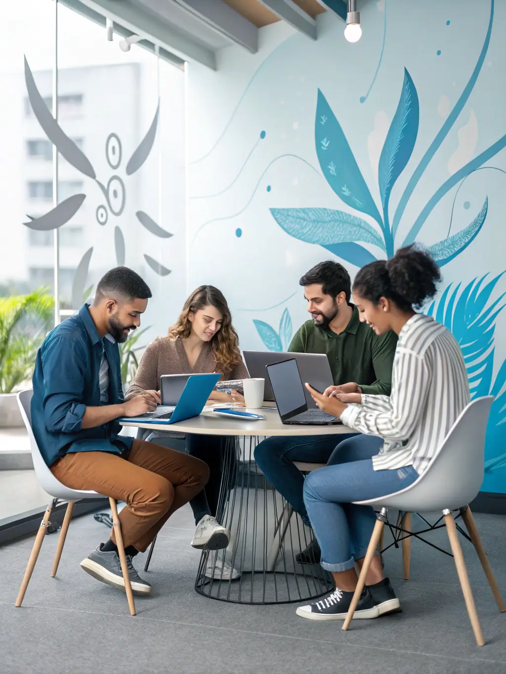 Participants in a writing workshop are brainstorming ideas and writing stories together, fostering creativity and communication skills in a supportive and collaborative environment at LES PRESQUE.