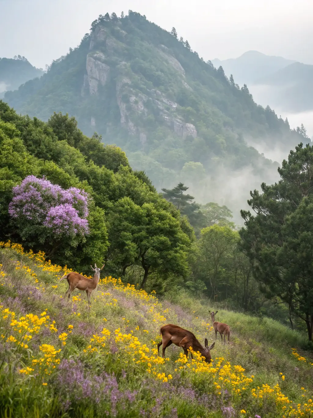 A scenic view of the Rhône-Alpes region with diverse flora and fauna, representing CREN's commitment to preserving natural habitats.